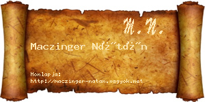 Maczinger Nátán névjegykártya